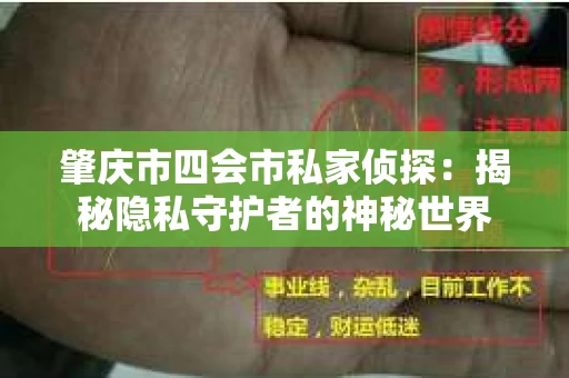 肇庆市四会市私家侦探：揭秘隐私守护者的神秘世界
