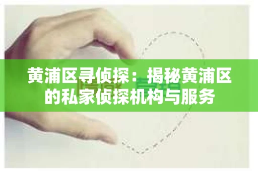 黄浦区寻侦探：揭秘黄浦区的私家侦探机构与服务