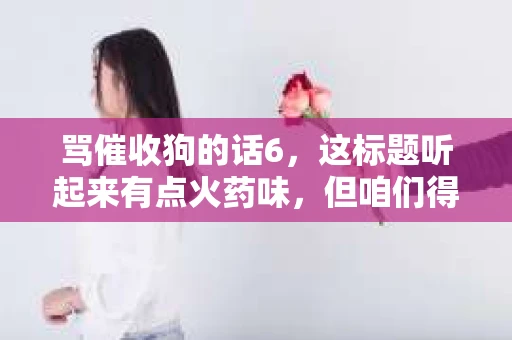 骂催收狗的话6，这标题听起来有点火药味，但咱们得聊聊这个话题。催收，这个词在很多人心中可能是个敏感词，毕竟涉及到金钱和信用。但今天，咱们不谈法律，不谈道德，就聊聊那些让人火大的催收行为，还有那些让人忍不住想骂出口的话。