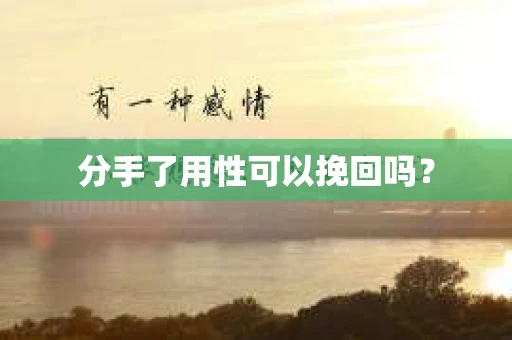 分手了用性可以挽回吗? 分手了用性可以挽回吗?