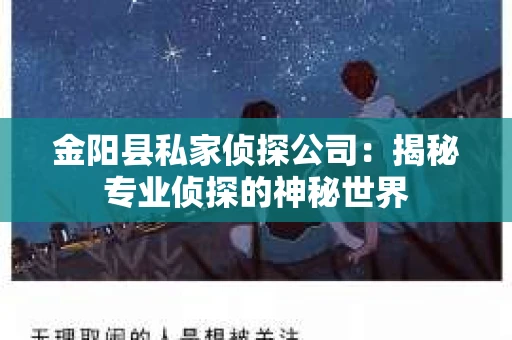 金阳县私家侦探公司：揭秘专业侦探的神秘世界
